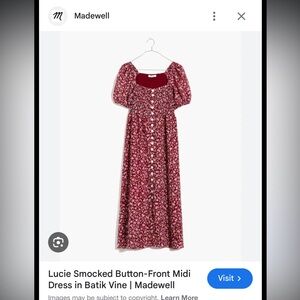 Madewell Lucie Smocked Button Front Dress